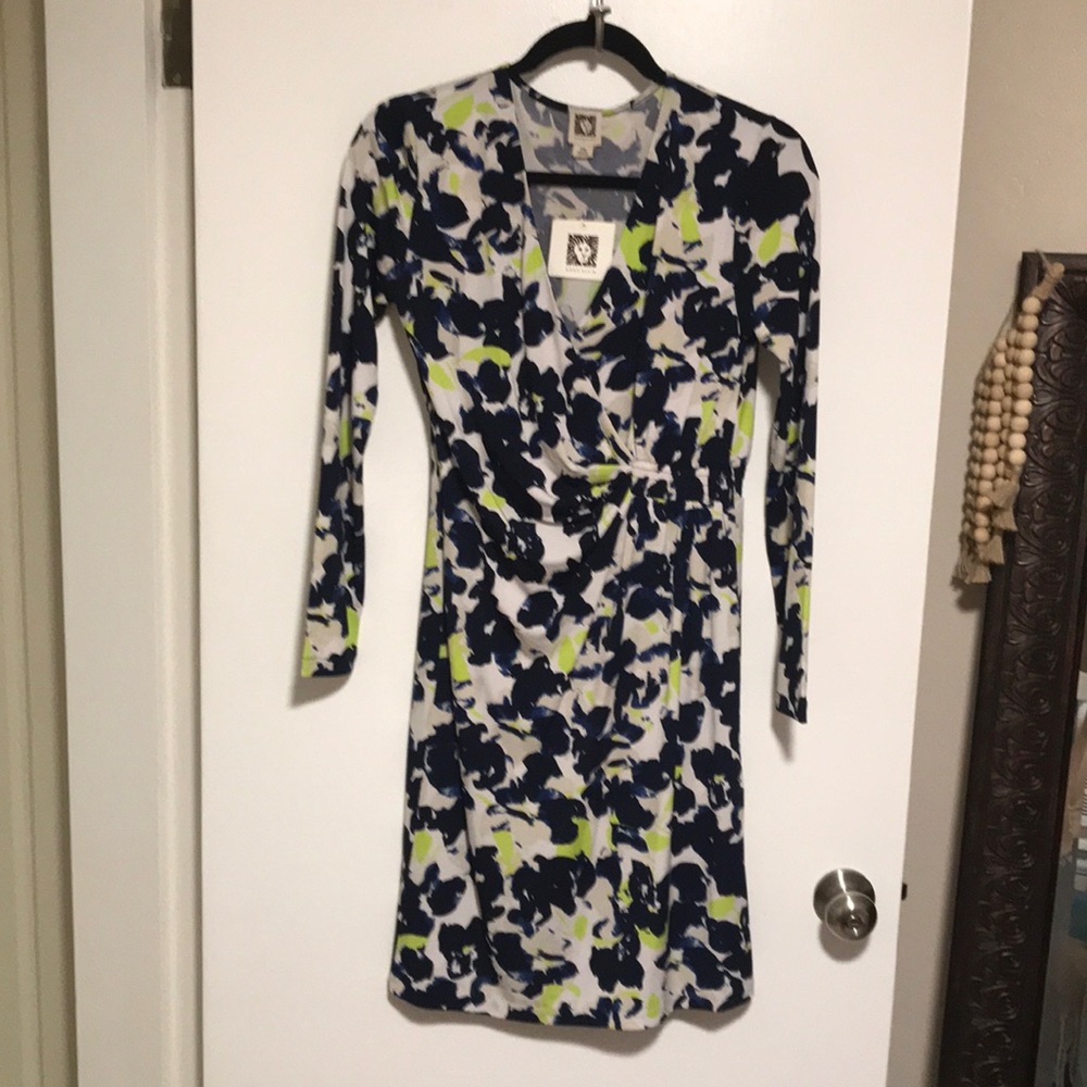 NEW Anne Klein Midnight‎ Multi Print Dress. MP